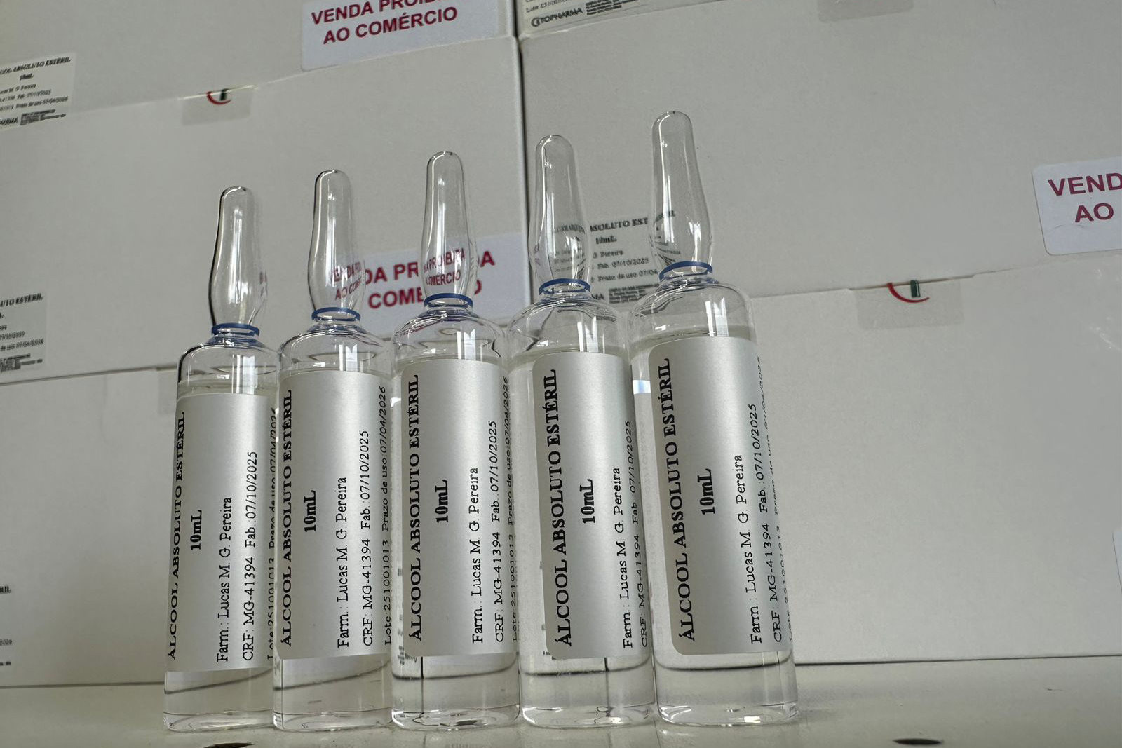 Estado recebeu nesta sexta-feira (17) 424 ampolas de etanol farmacêutico utilizado como antídoto para os casos de intoxicação por metanol