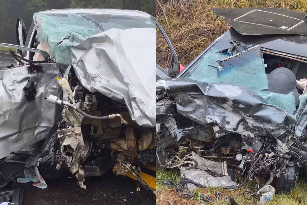 Quatro morrem, entre elas um bebê, após colisão frontal sob forte chuva na BR-277 em Guarapuava