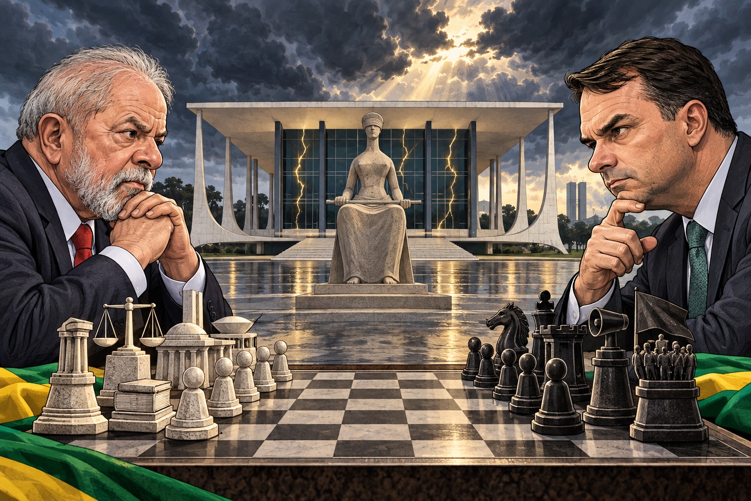 Crise no STF entra na eleição e aumenta pressão sobre Lula e Flávio Bolsonaro