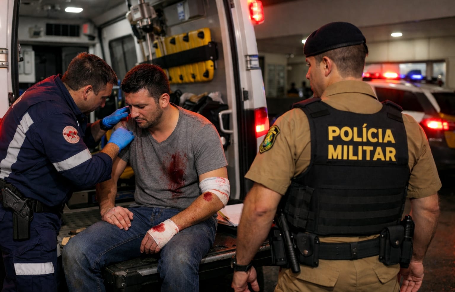 Homem fica ferido após ser atingido por golpes de facão no centro de Pinhão 