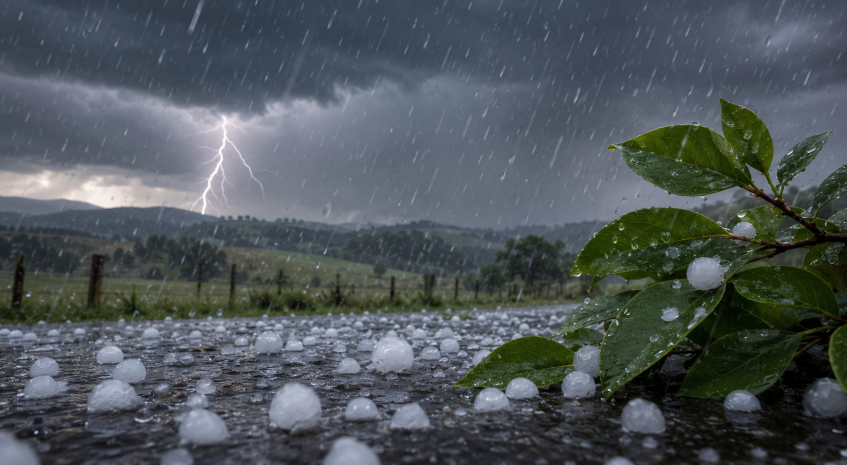 Granizo atinge Prudentópolis e chuva volta a ganhar força na região de Guarapuava