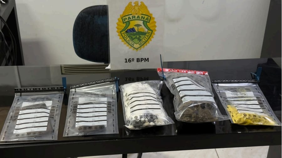 Polícia apreende mais de 1,1 kg de drogas e usa Taser durante abordagem em Guarapuava