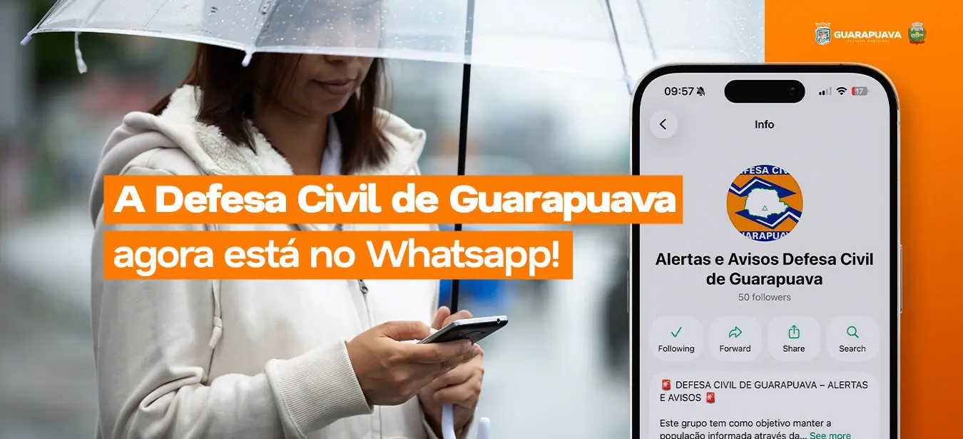 WhatsApp da Defesa Civil amplia comunicação com a população