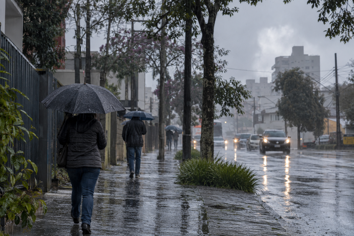 Guarapuava com sábado de chuva forte e domingo de eleição com tempo instável