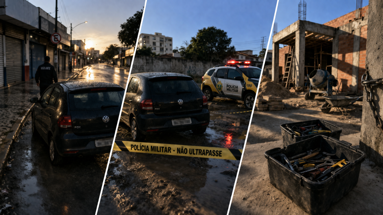 Furtos em série atingem Guarapuava; carro é levado e recuperado horas depois