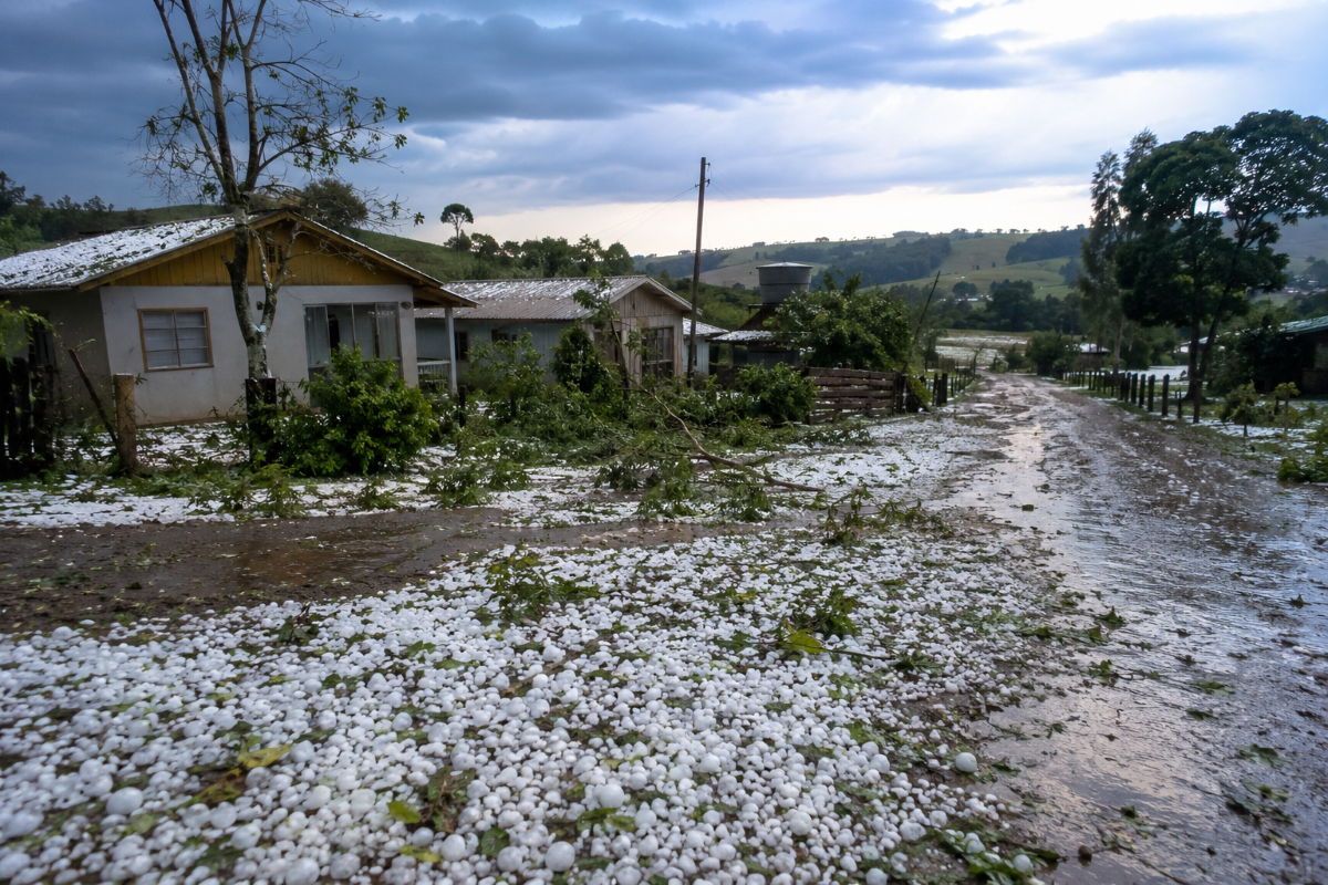 Granizo volta a atingir Pinhão e deixa 228 pessoas afetadas durante a madrugada